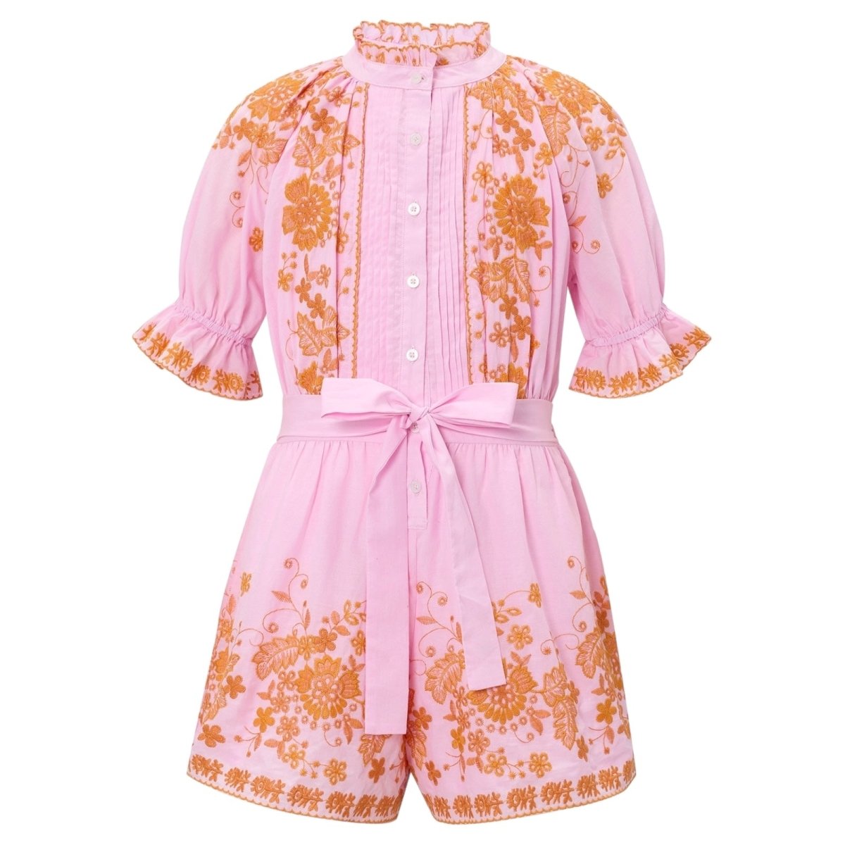 LEA EMBROIDERED ROMPER - ROMPERS