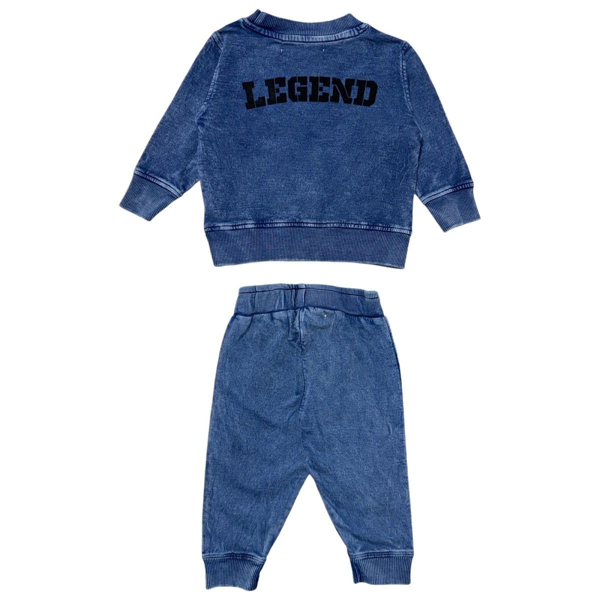 LEGEND BOLTS DENIM SWEATSHIRT & SWEATPANTS SET - MISH MISH