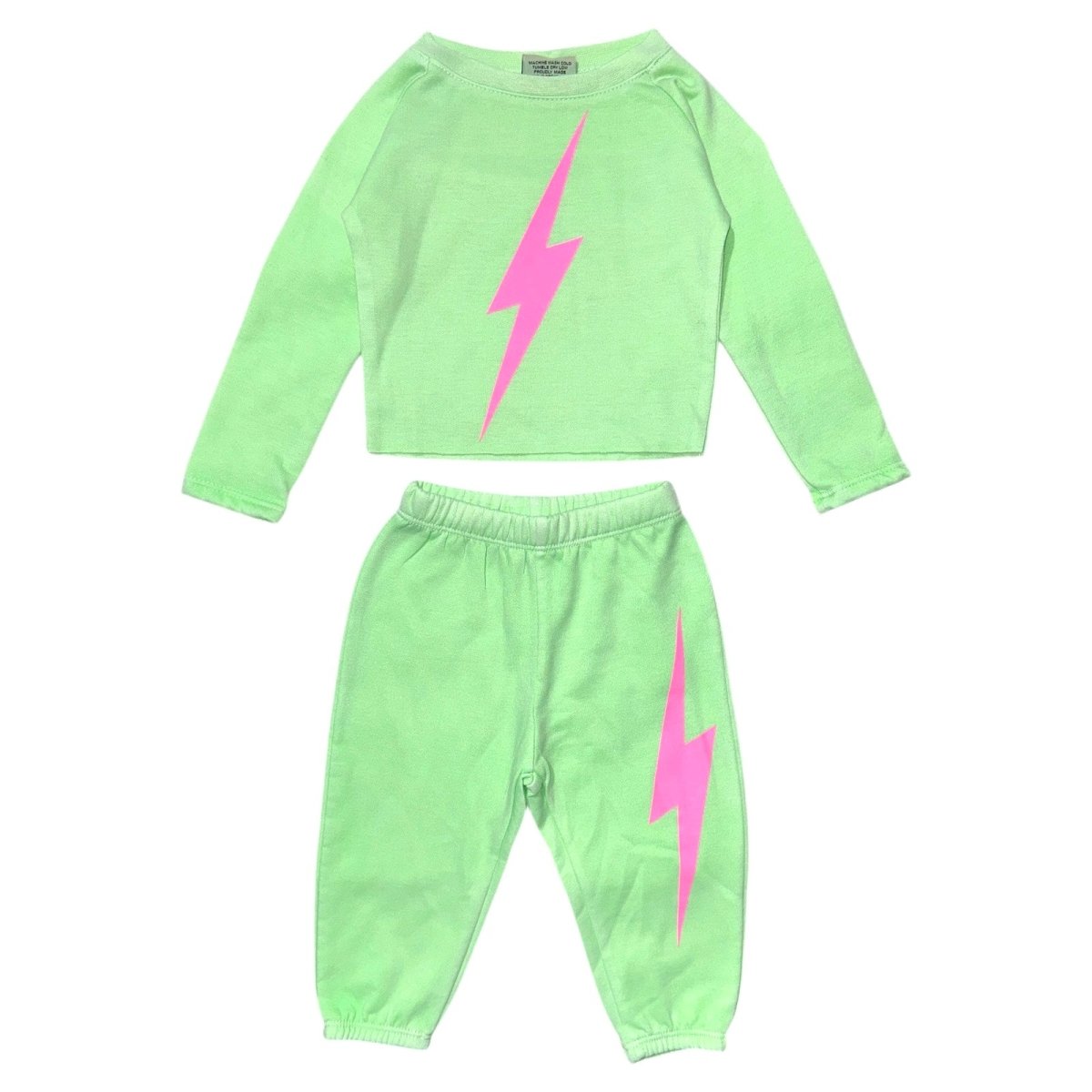 LIGHTNING BOLT NEON SWEATSHIRT AND SWEATPANTS SET - SET