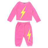 LIGHTNING BOLT NEON SWEATSHIRT AND SWEATPANTS SET - SET