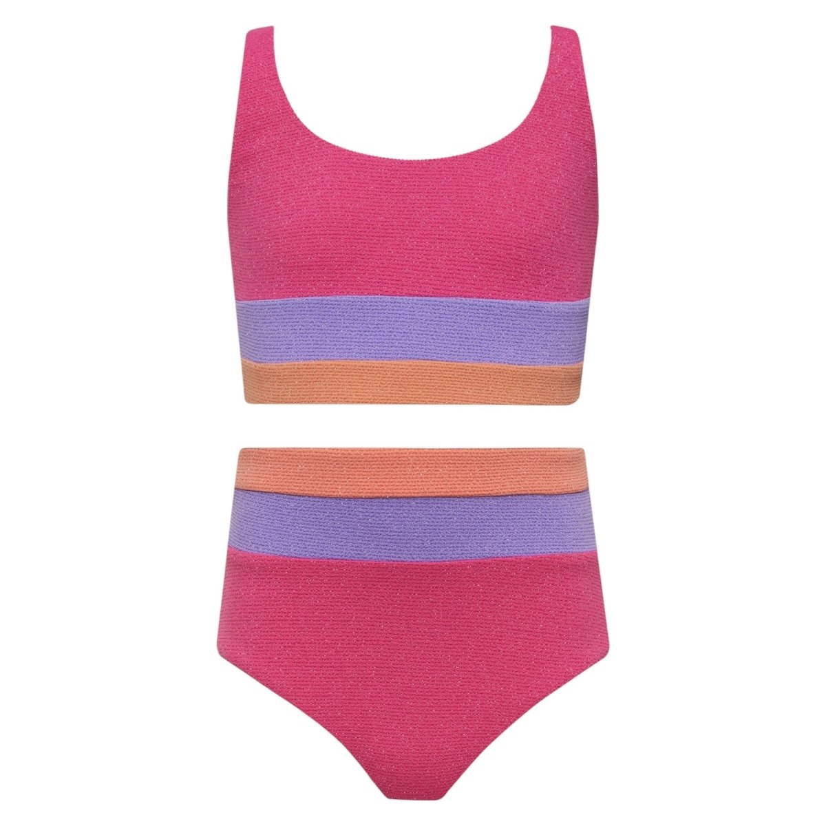 LIL MACKENZIE HEIDI COLOR BLOCK TWO PIECE BIKINI - TWO PIECE BIKINI