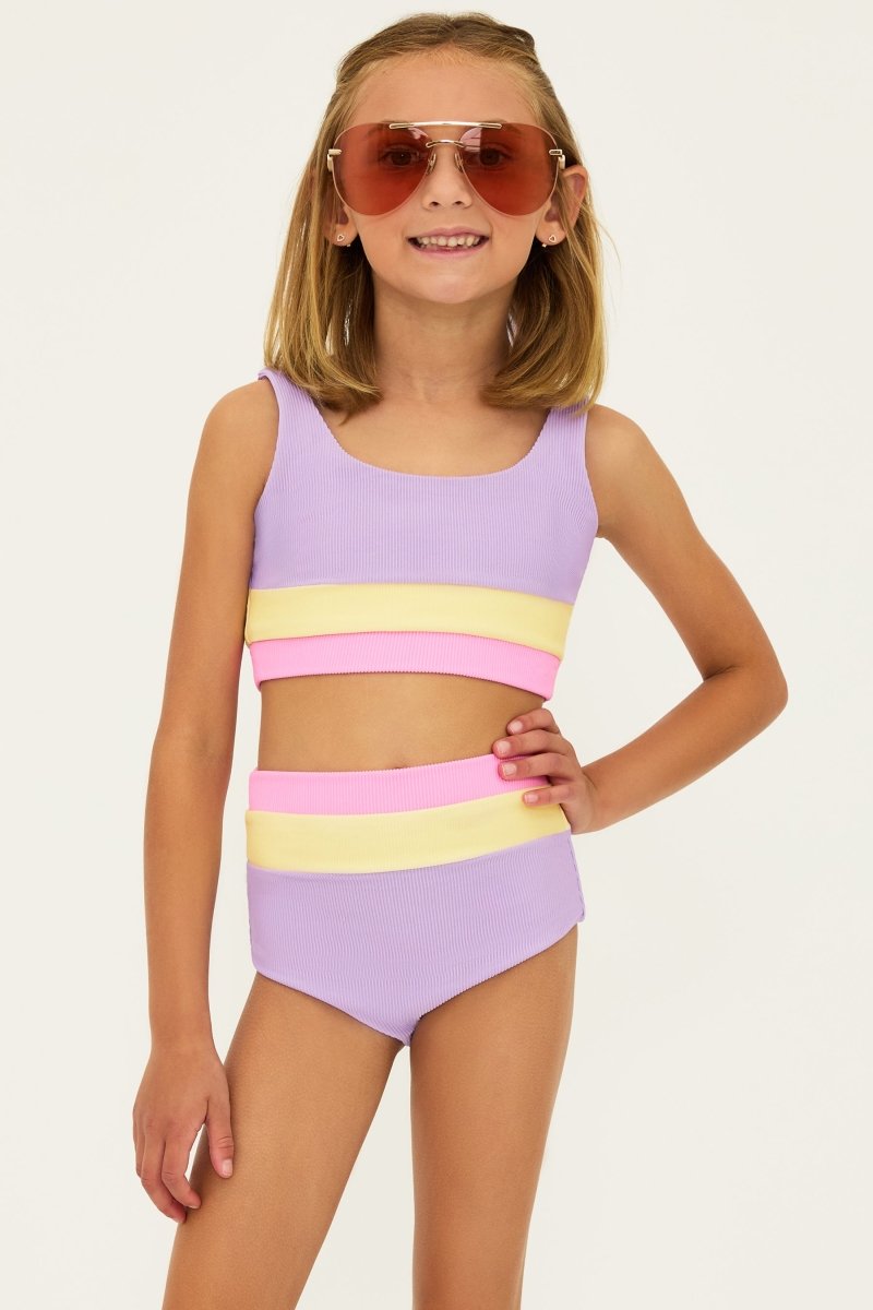 LIL MACKENZIE HEIDI COLOR BLOCK TWO PIECE BIKINI - TWO PIECE BIKINI