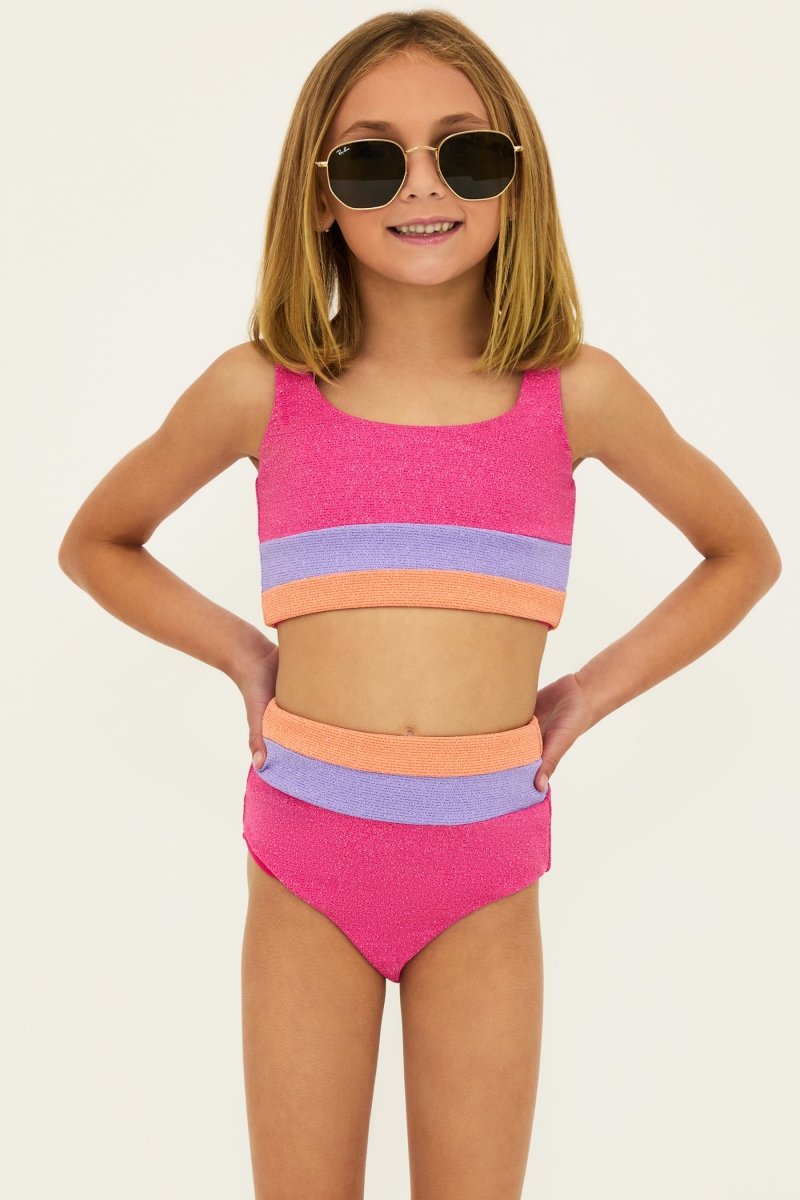 LIL MACKENZIE HEIDI COLOR BLOCK TWO PIECE BIKINI - TWO PIECE BIKINI