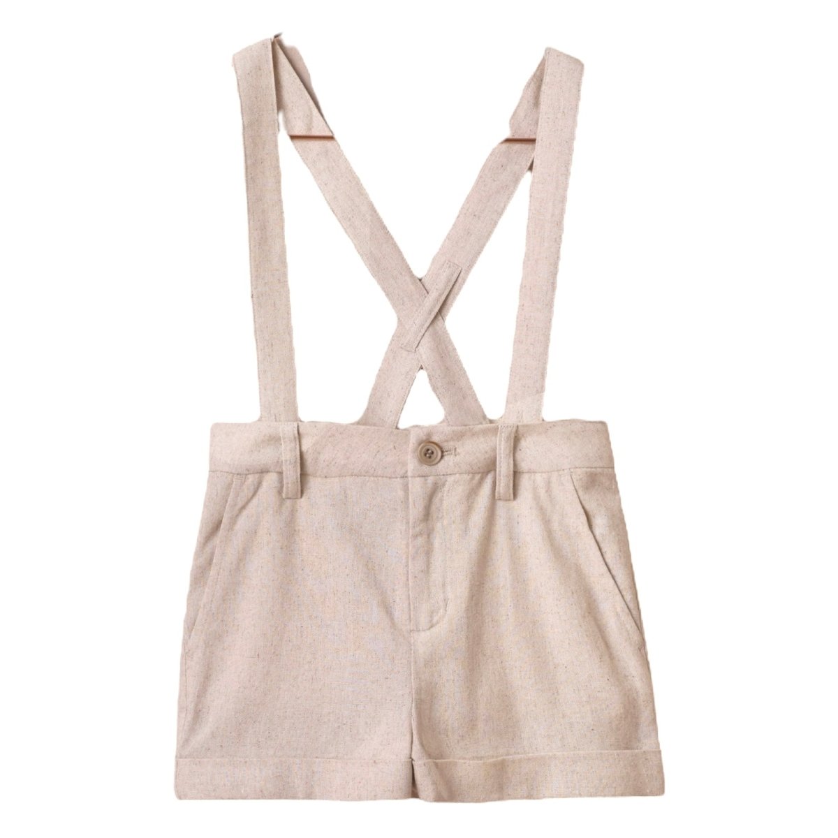 LINEN SUSPENDER SHORTS - NORALEE