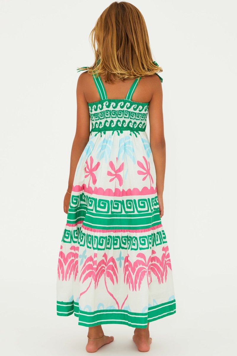 LITTLE CAMI TROPICAL PALM DRESS (PREORDER) - BEACH RIOT KIDS