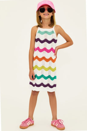 LITTLE TESSIE SUNSET SHERBERT CROCHET DRESS (PREORDER) - BEACH RIOT KIDS