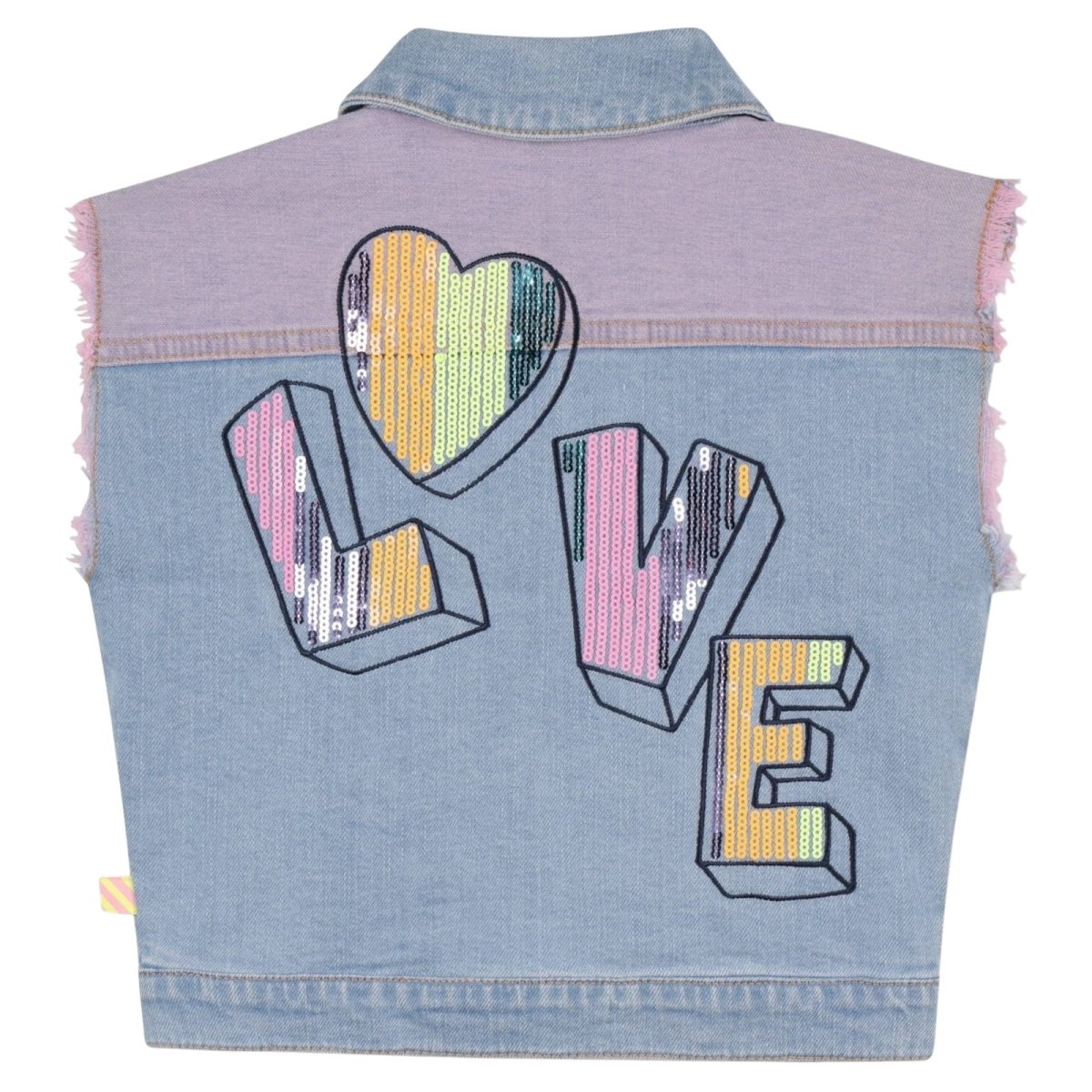 LOVE COLORED DENIM VEST - VESTS