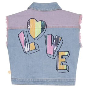 LOVE COLORED DENIM VEST (PREORDER) - BILLIEBLUSH