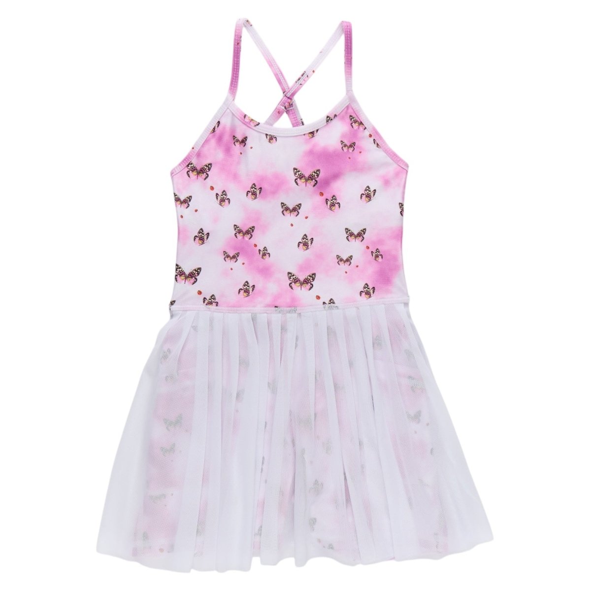 LUCKY BUTTERFLIES TENNIS DRESS /W SHORTS - DRESSES