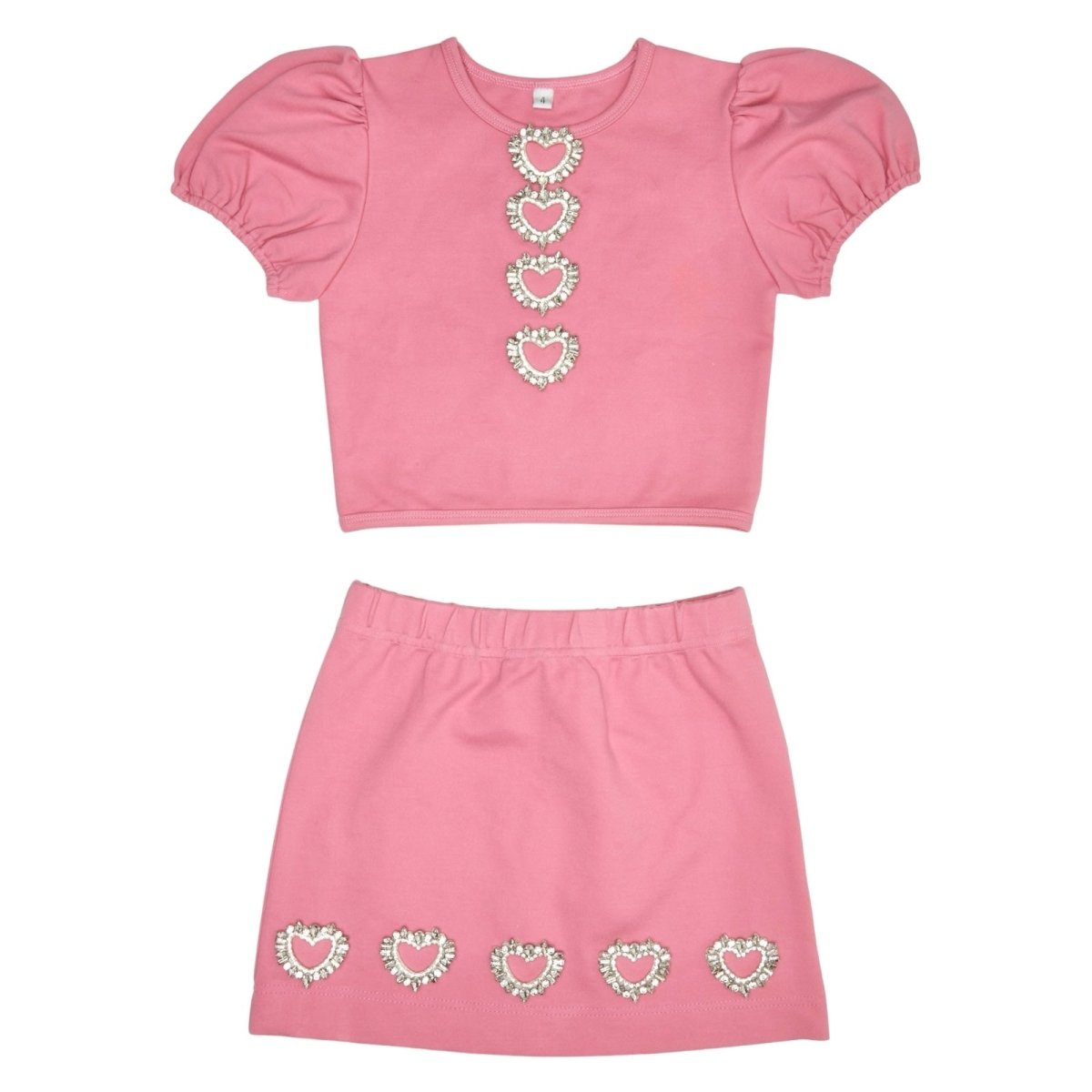 MANHATTAN HEARTS PUFF SLEEVE TOP AND SKIRT SET - MINI DREAMERS