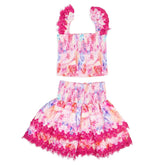 MARIEL COSMIC PETALS SMOCKED TOP AND RUFFLE SKIRT - LITTLE PEIXOTO