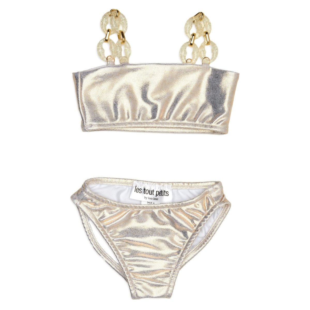 METALLIC CHAIN BANDEAU TWO PIECE BIKINI - LES TOUT PETITS