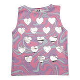 METALLIC HEARTS SWIRL HACHI TANK TOP (PREORDER) - MIA NEW YORK