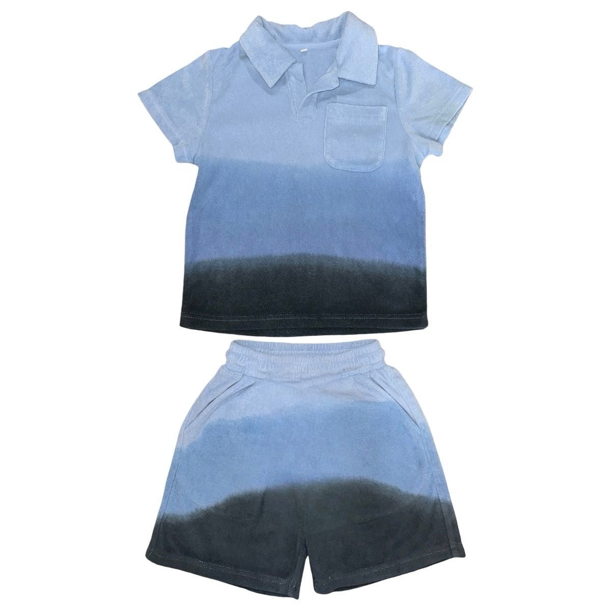 MICAH DIP DYE TERRY TOP AND SHORTS SET - MINI DREAMERS