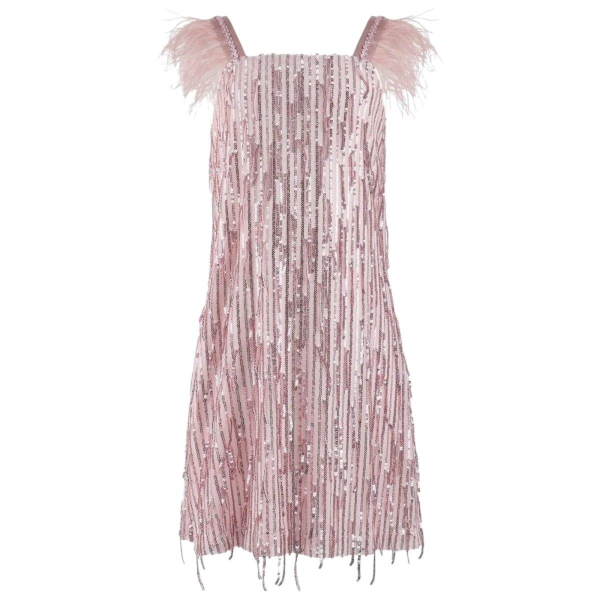 MILA SEQUIN FEATHER DRESS (PREORDER) - LOLA AND THE BOYS