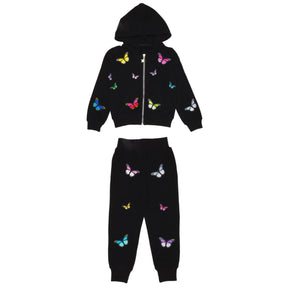 MONARCH BUTTERFLY ZIP UP HOODIE AND SWEATPANTS SET - MINI DREAMERS