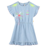 NEON EMBROIDERED DENIM DRESS (PREORDER) - BILLIEBLUSH