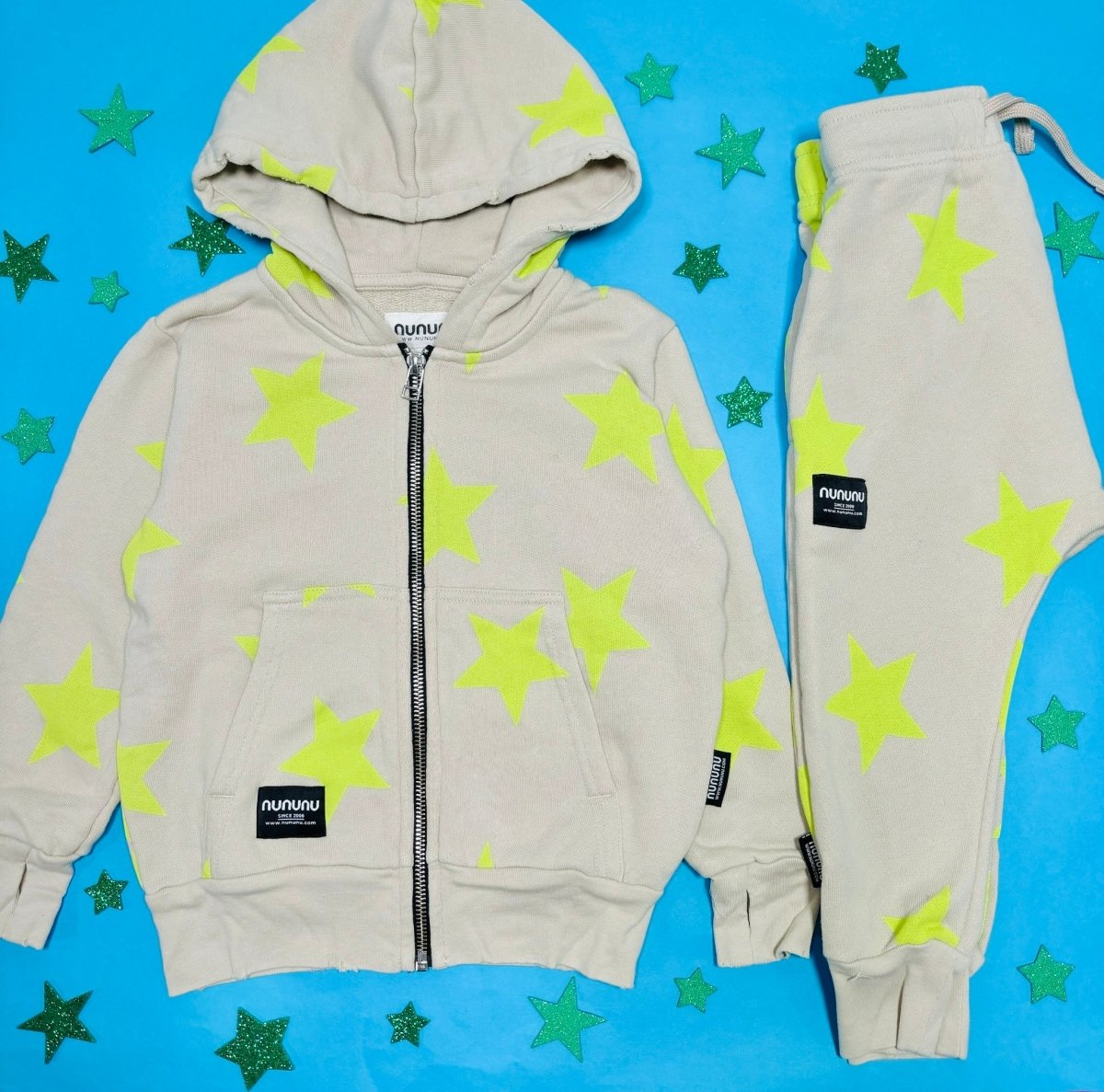 NEON STARS ZIP UP HOODIE (UNISEX) - NUNUNU