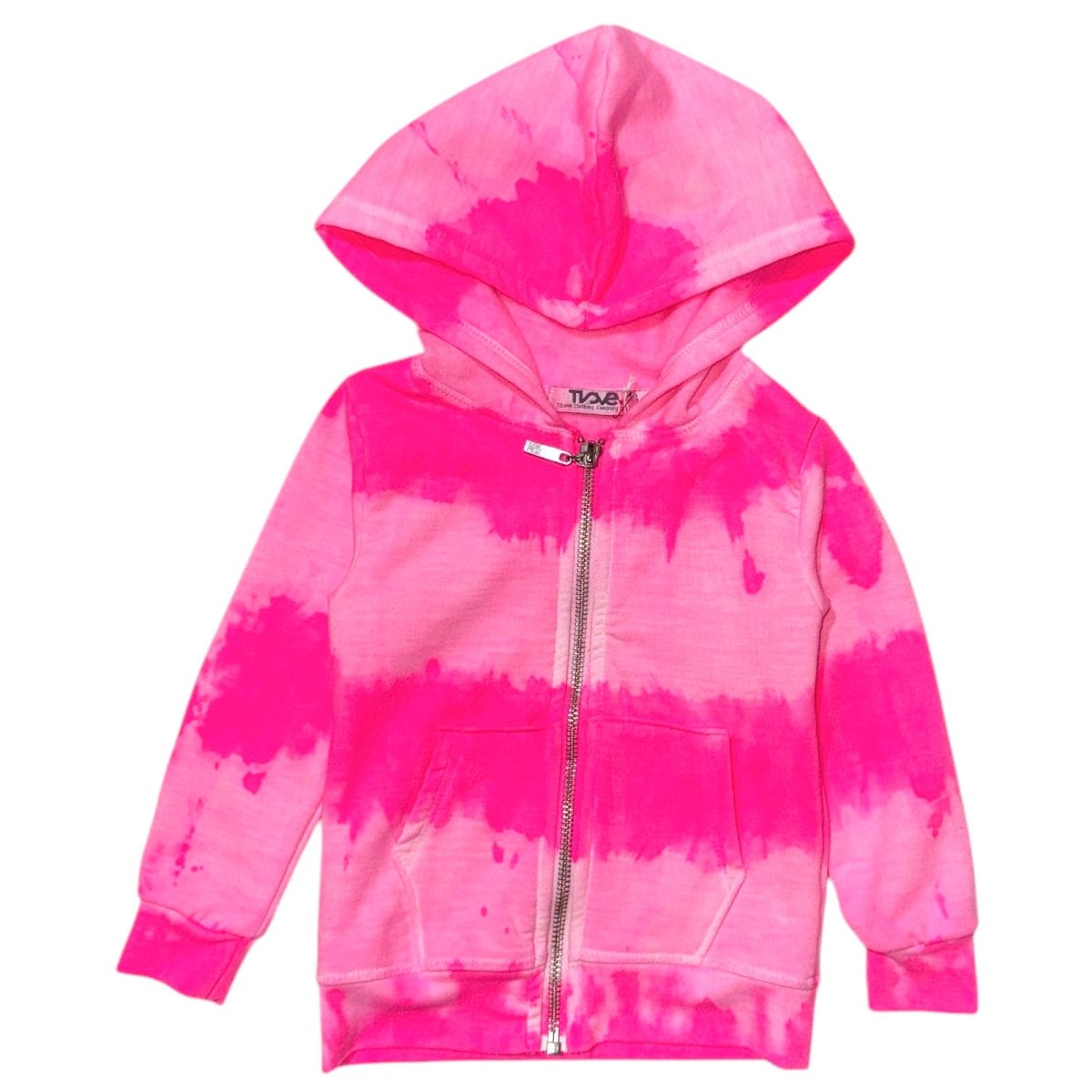 NEON TIE DYE ZIP UP HOODIE - HOODIES