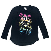 PAINT SPLATTER SMILEY FACE LONG SLEEVE TSHIRT - MALIBU SUGAR