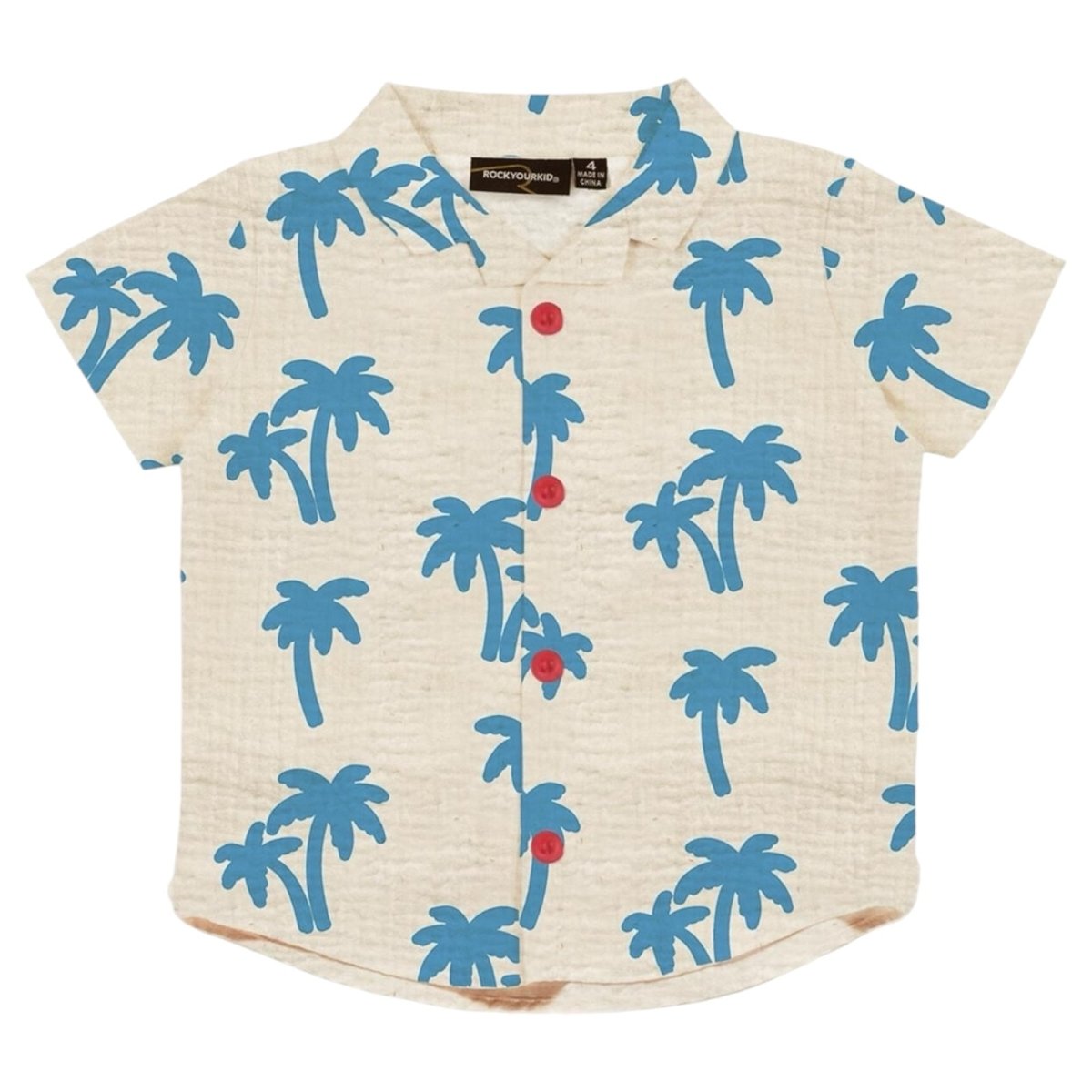 PALM TREES BUTTON DOWN TOP (PREORDER) - ROCK YOUR BABY