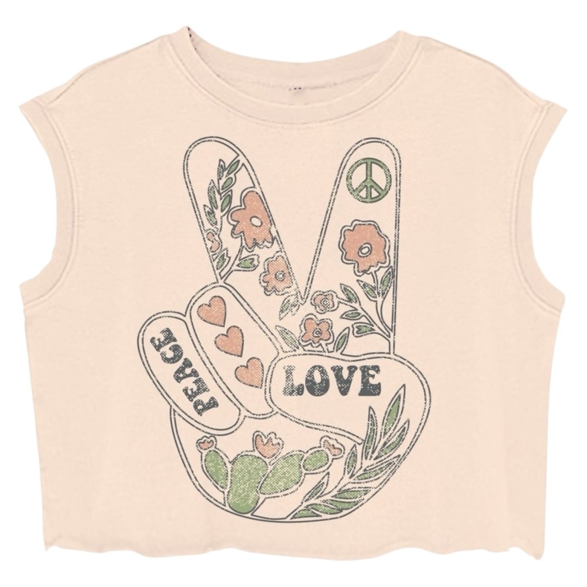 PEACE & LOVE MUSCLE TANK TOP (PREORDER) - TINY WHALES