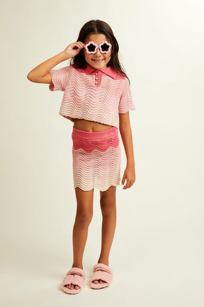 PORTOFINO CROCHET TOP AND SKIRT SET - MINI DREAMERS