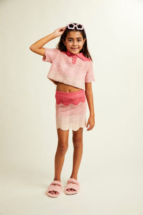 PORTOFINO CROCHET TOP AND SKIRT SET - MINI DREAMERS