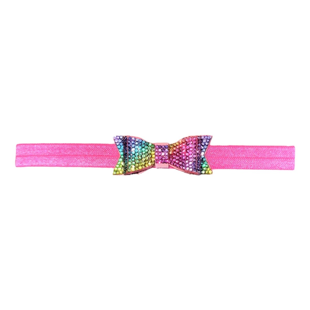 RAINBOW CRYSTAL BOW ELASTIC HEADBAND - BARI LYNN