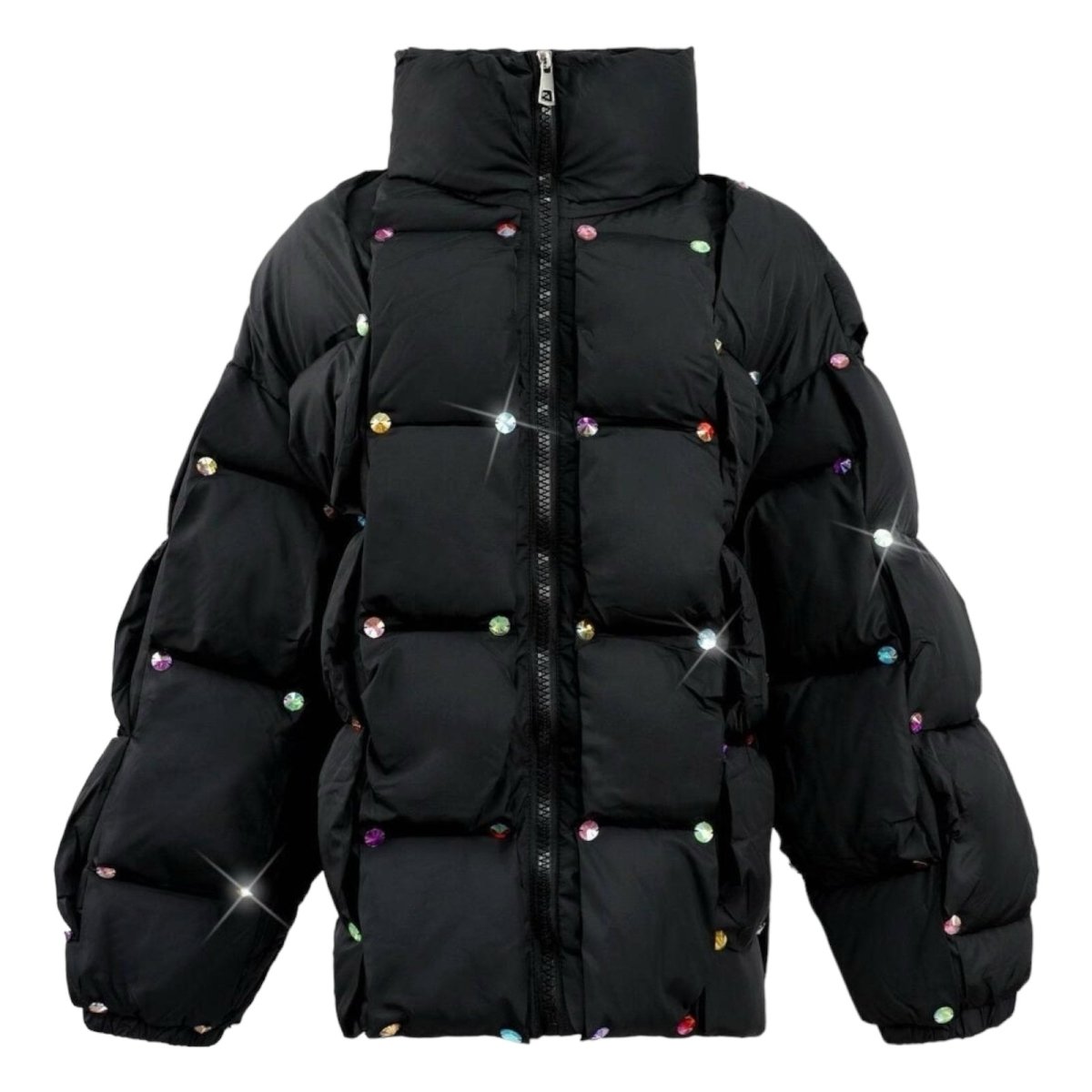 RAINBOW GEM GUILTED PUFFER JACKET (PREORDER) - LOLA AND THE BOYS