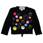 RAINBOW SMILEY FACE LONG SLEEVE TIE TSHIRT - ROCK CANDY