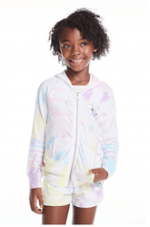 RAINBOW TIE DYE ZIP UP HOODIE (PREORDER) - CHASER KIDS