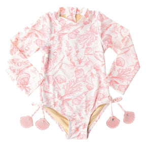 SEASIDE TOILE LONG SLEEVE ONE PIECE SWIMSUIT (PREORDER) - ONE PIECE SWIMSUIT