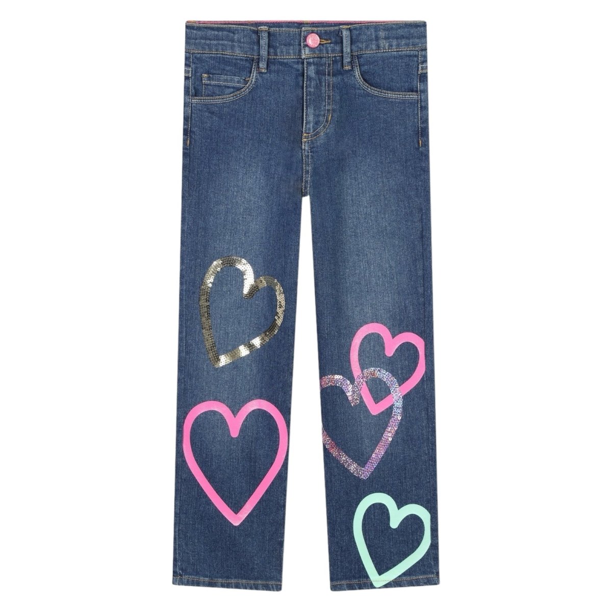 SEQUIN HEART DENIM PANTS (PREORDER) - BILLIEBLUSH