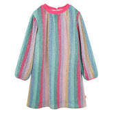 SEQUIN RAINBOW PLEATED DRESS (PREORDER) - BILLIEBLUSH