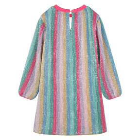 SEQUIN RAINBOW PLEATED DRESS (PREORDER) - BILLIEBLUSH