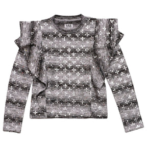 SEQUIN RUFFLE SWEATER (PREORDER) - MIA NEW YORK