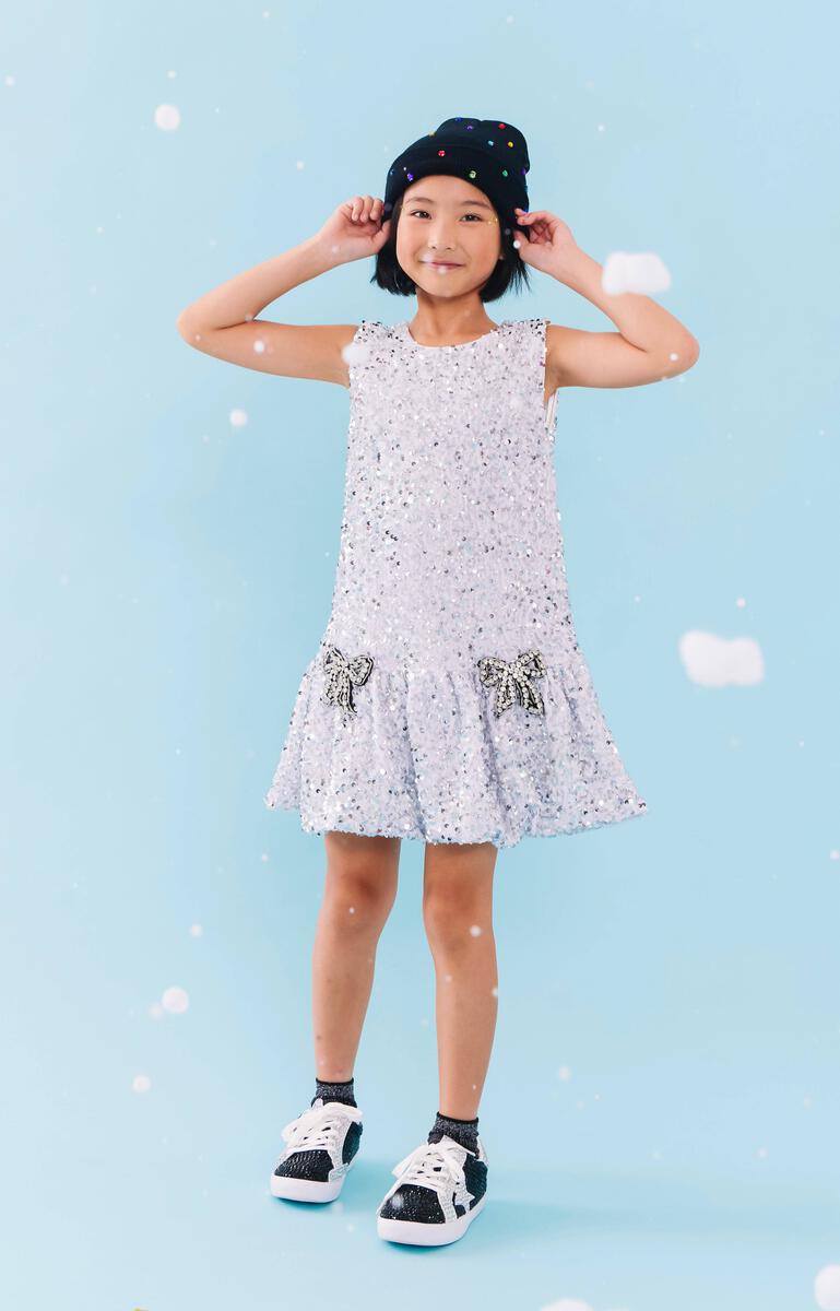 SHIMMER SEQUIN BOW DRESS (PREORDER) - LOLA AND THE BOYS