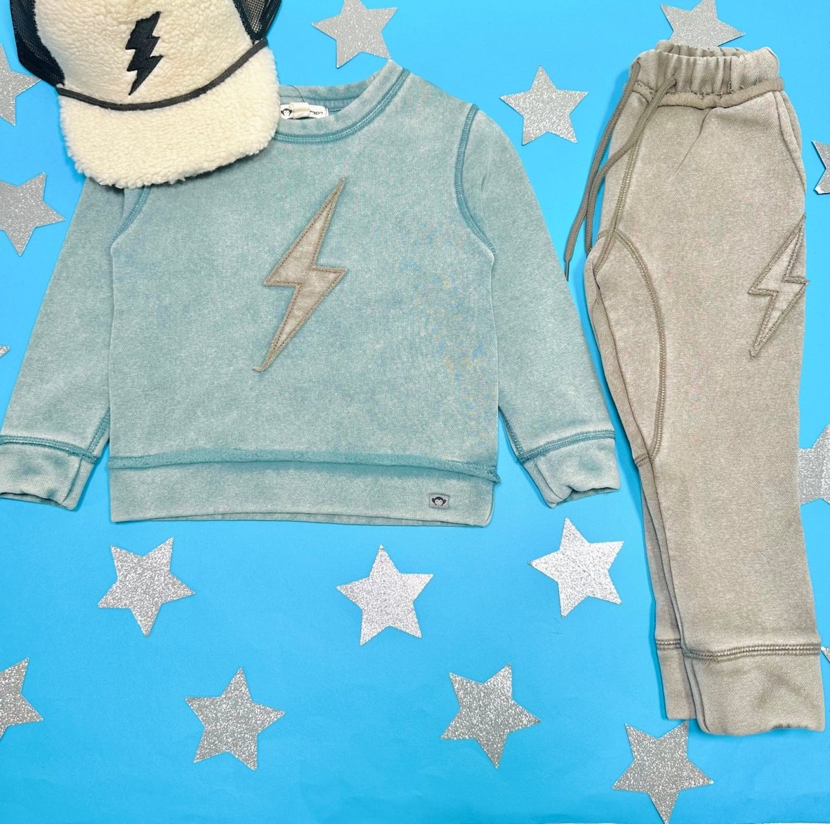 SIDEWALK LIGHTNING BOLT PATCH SWEATPANTS - APPAMAN