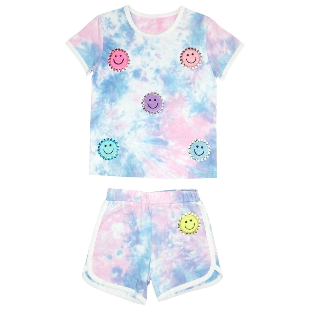 SLOANE SMILEY TIE DYE TOP AND SHORTS SET - SET