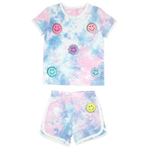 SLOANE SMILEY TIE DYE TOP AND SHORTS SET - MINI DREAMERS