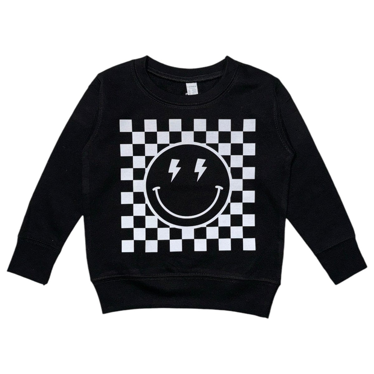 SMILEY FACE CHECKERED SWEATSHIRT - ROCK CANDY