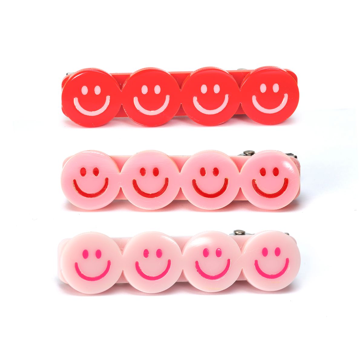 SMILEY FACE CLIPS SET OF 3 (PREORDER) - LILIES & ROSES