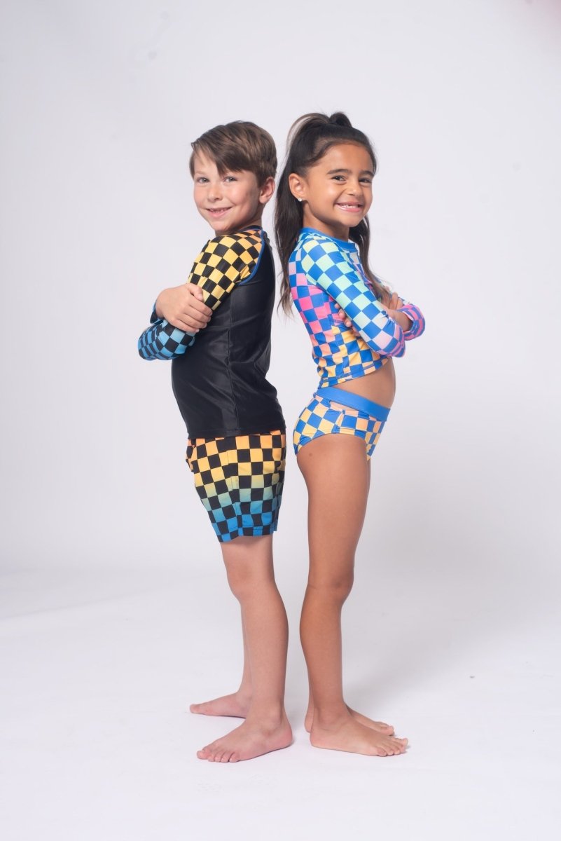 SMILEY FACE LONG SLEEVE RASH GUARD - RASH GUARDS