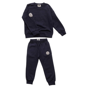 SMILEY FACE PATCH SWEATSHIRT AND SWEATPANTS SET - SET