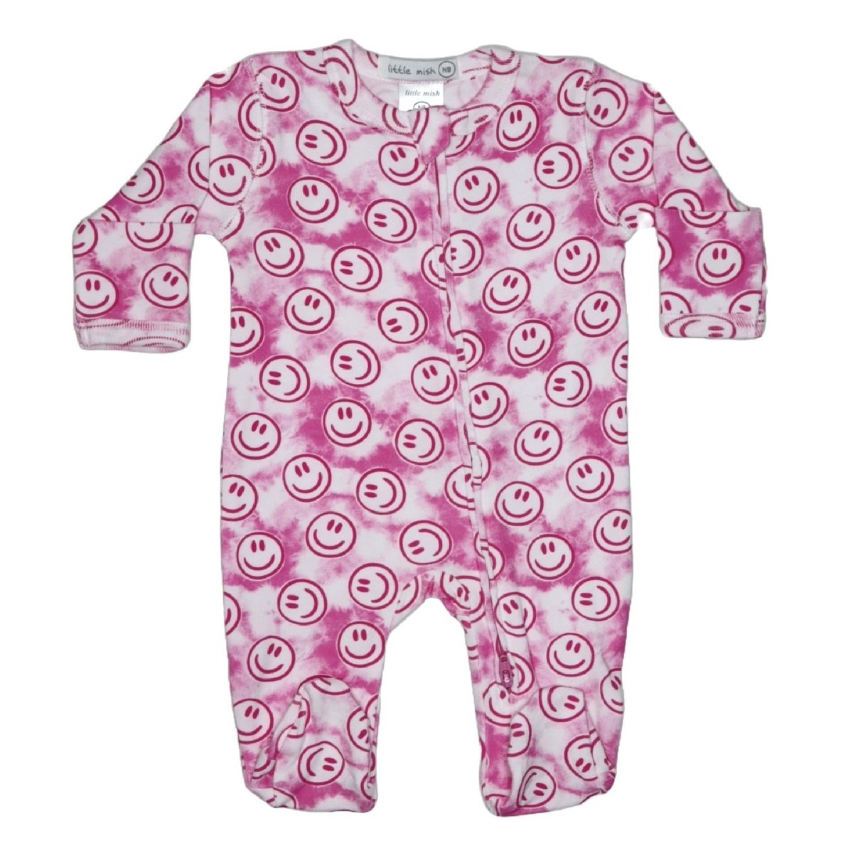 SMILEY FACE TIE DYE ZIP FOOTIE (PREORDER) - MISH MISH