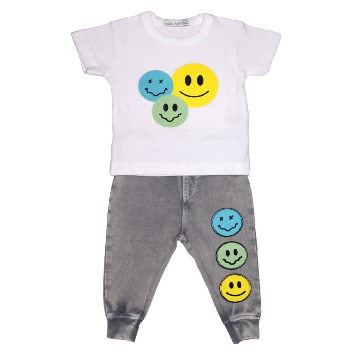 SMILEY FACE TSHIRT AND SWEATPANTS SET (PREORDER) - MISH MISH