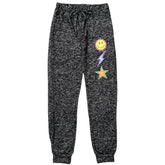 SMILEY & LIGHTNING BOLT SWEATPANTS - MALIBU SUGAR