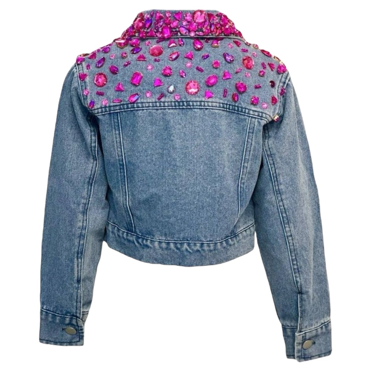 SPARKLE QUEEN OMBRÉ GEM DENIM JACKET (PREORDER) - LOLA AND THE BOYS