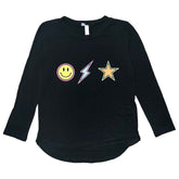 STAR & LIGHTNING LONG SLEEVE TSHIRT - MALIBU SUGAR